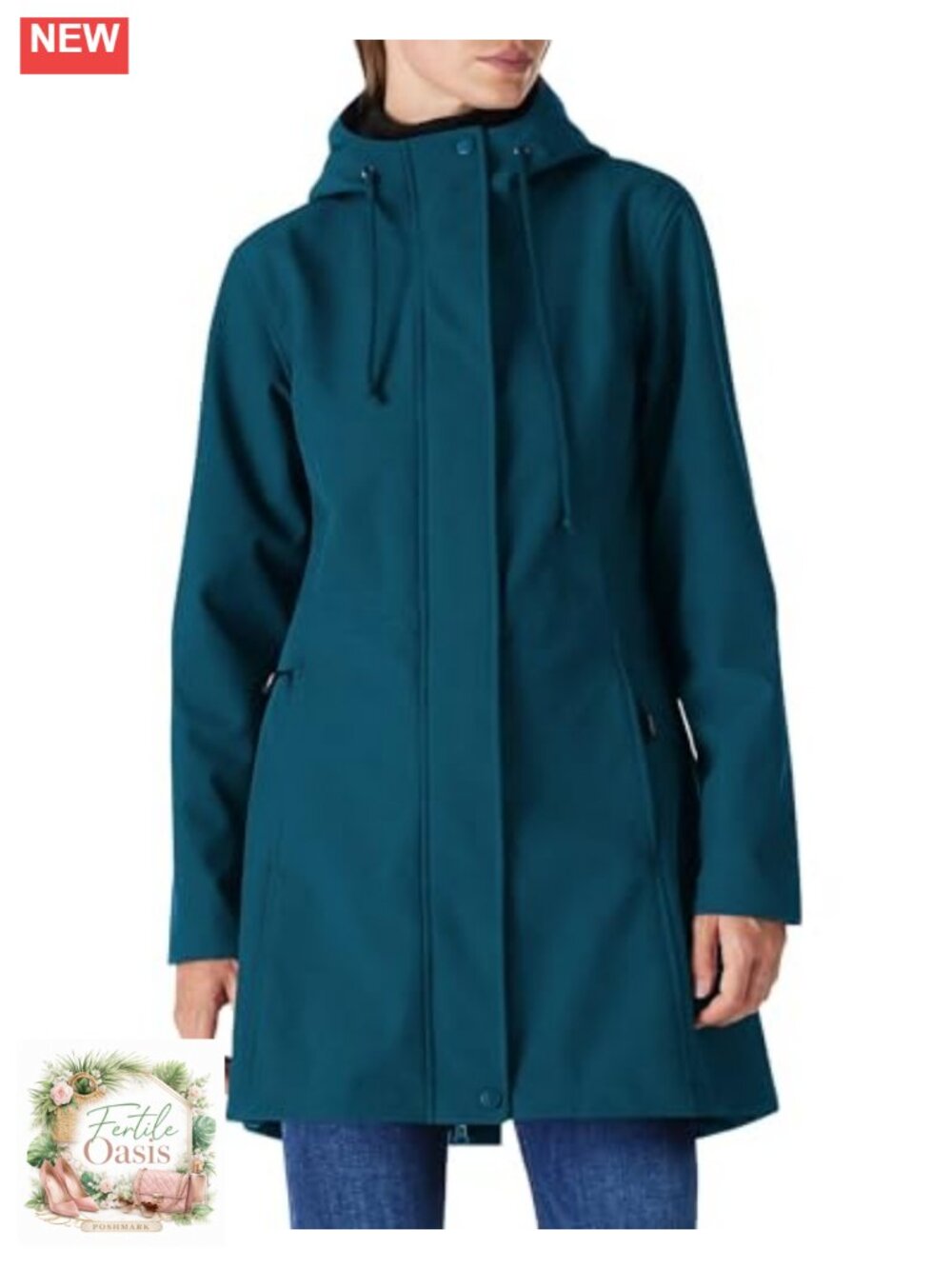 Waterproof Fleece Lined Hooded Softshell Rain Jacket